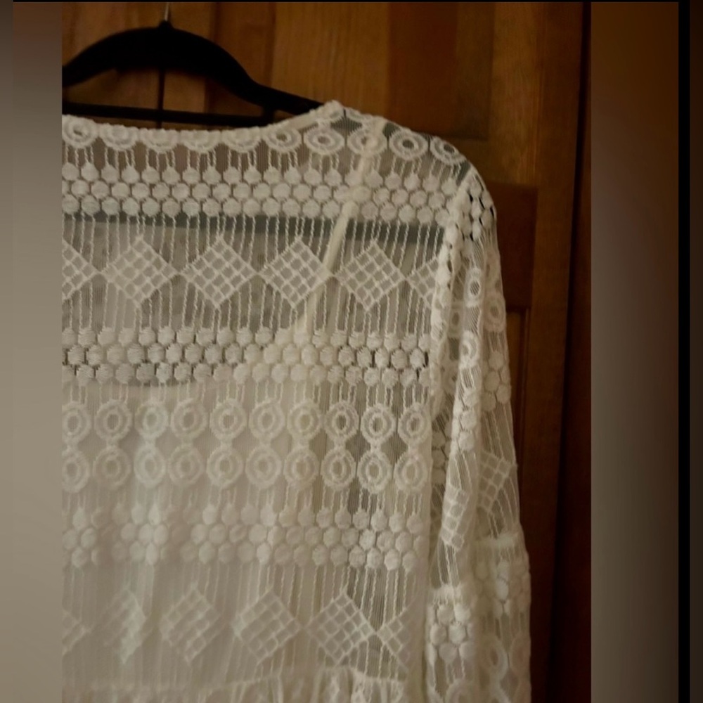 Romeo & Juliet Couture White/Ivory Women’s Boho Bohemian Lacy Flowy Sz S Dress - Picture 10 of 13